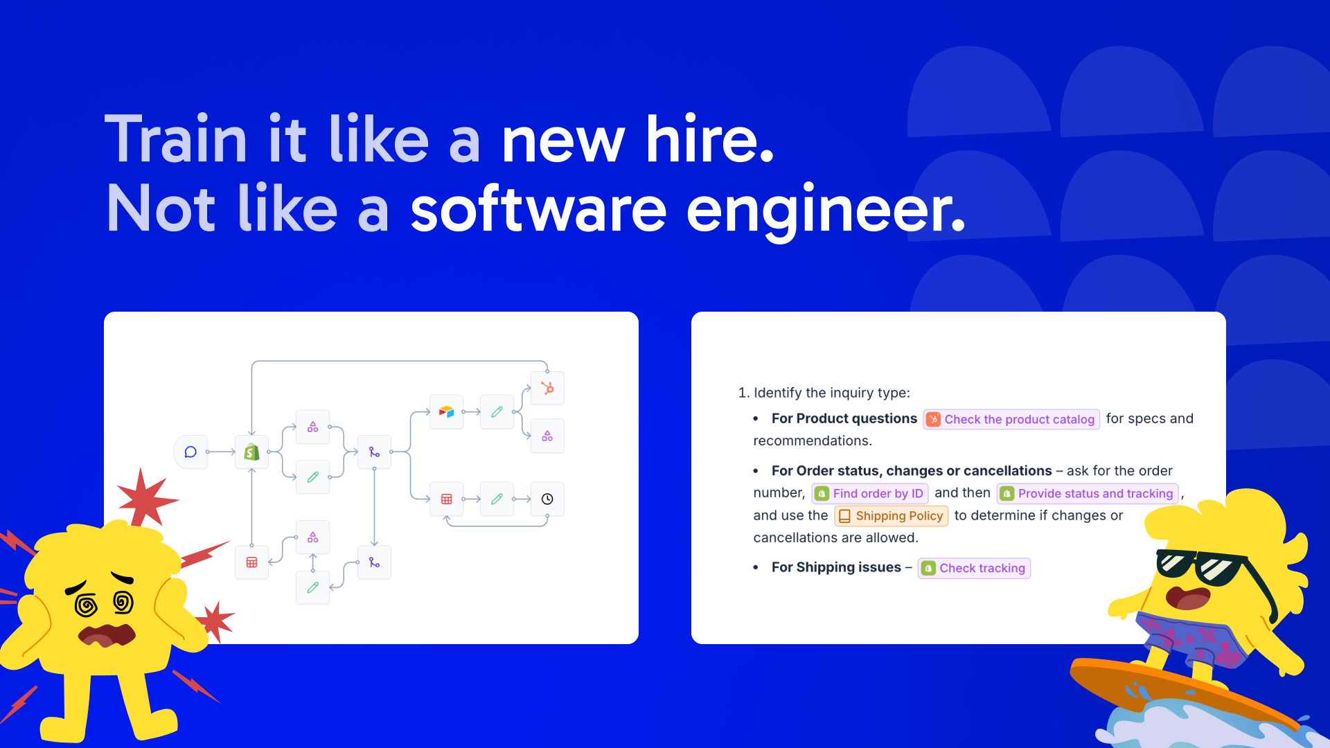 Training Hay.chat with plain-language playbooks, the way you'd brief a new hire.