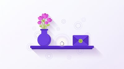 No refund email templates illustrated by three items that can't come back: cut flowers in a vase, an engraved ring and a sealed envelope on a shelf