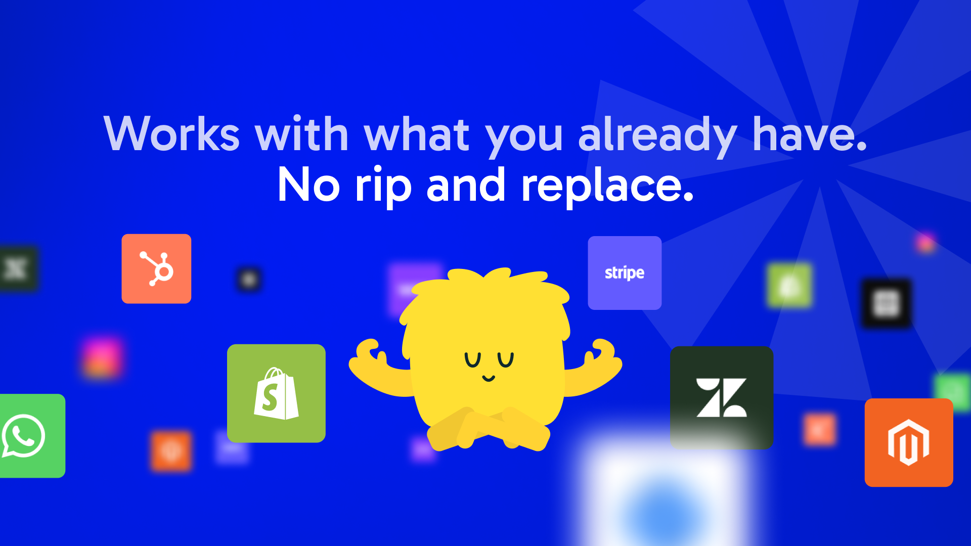 Hay.chat with the tools a store already uses, like Shopify, Stripe, HubSpot and Zendesk.